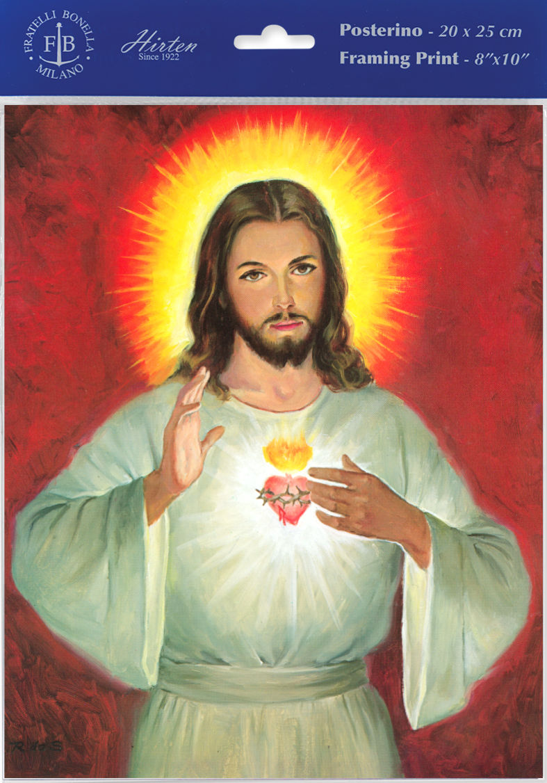 Sacred Heart of Jesus Aglow Print - Sold in 3 Per Pack