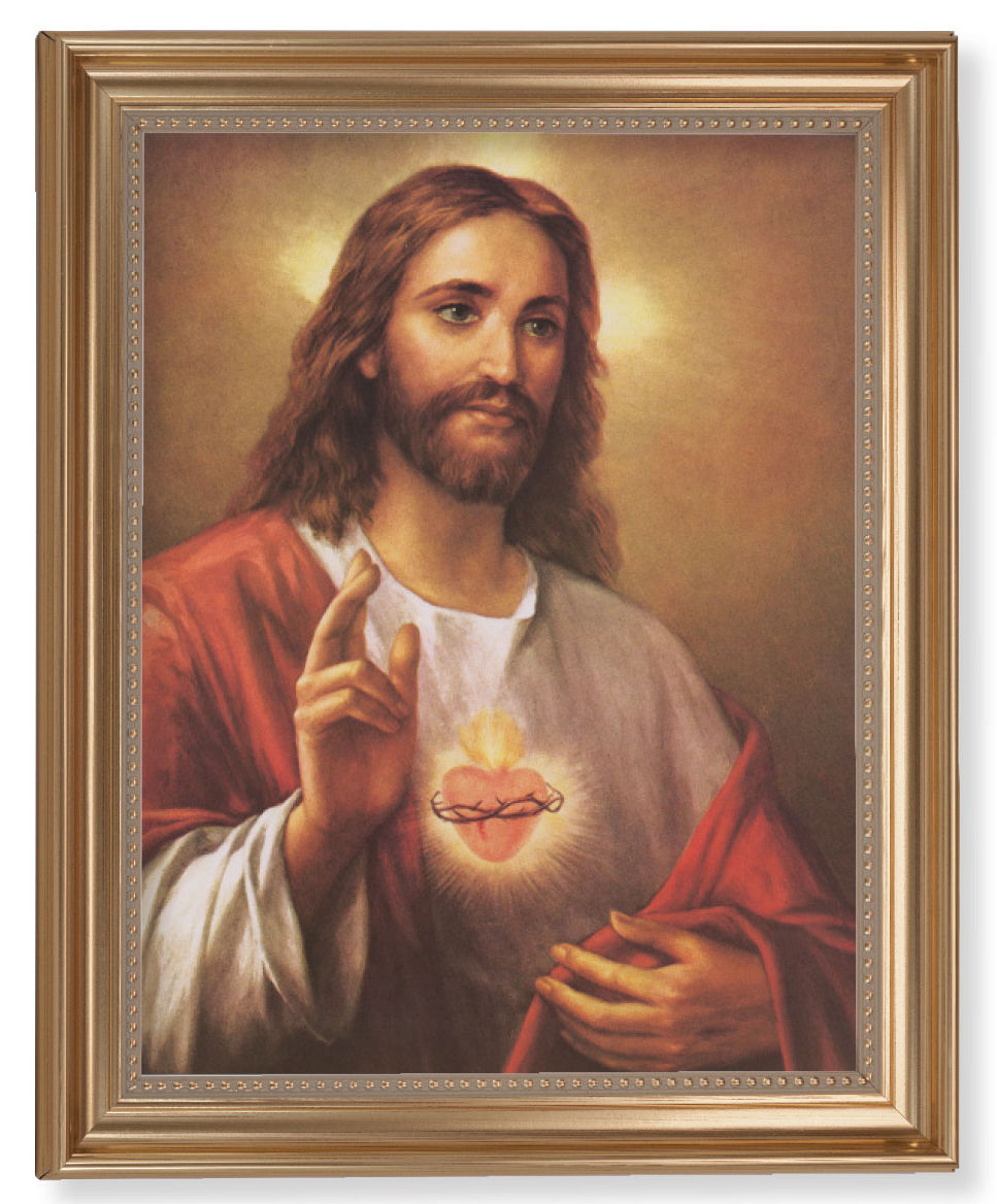 Sacred Heart of Jesus La Fuente 11x14 Framed Print Artboard