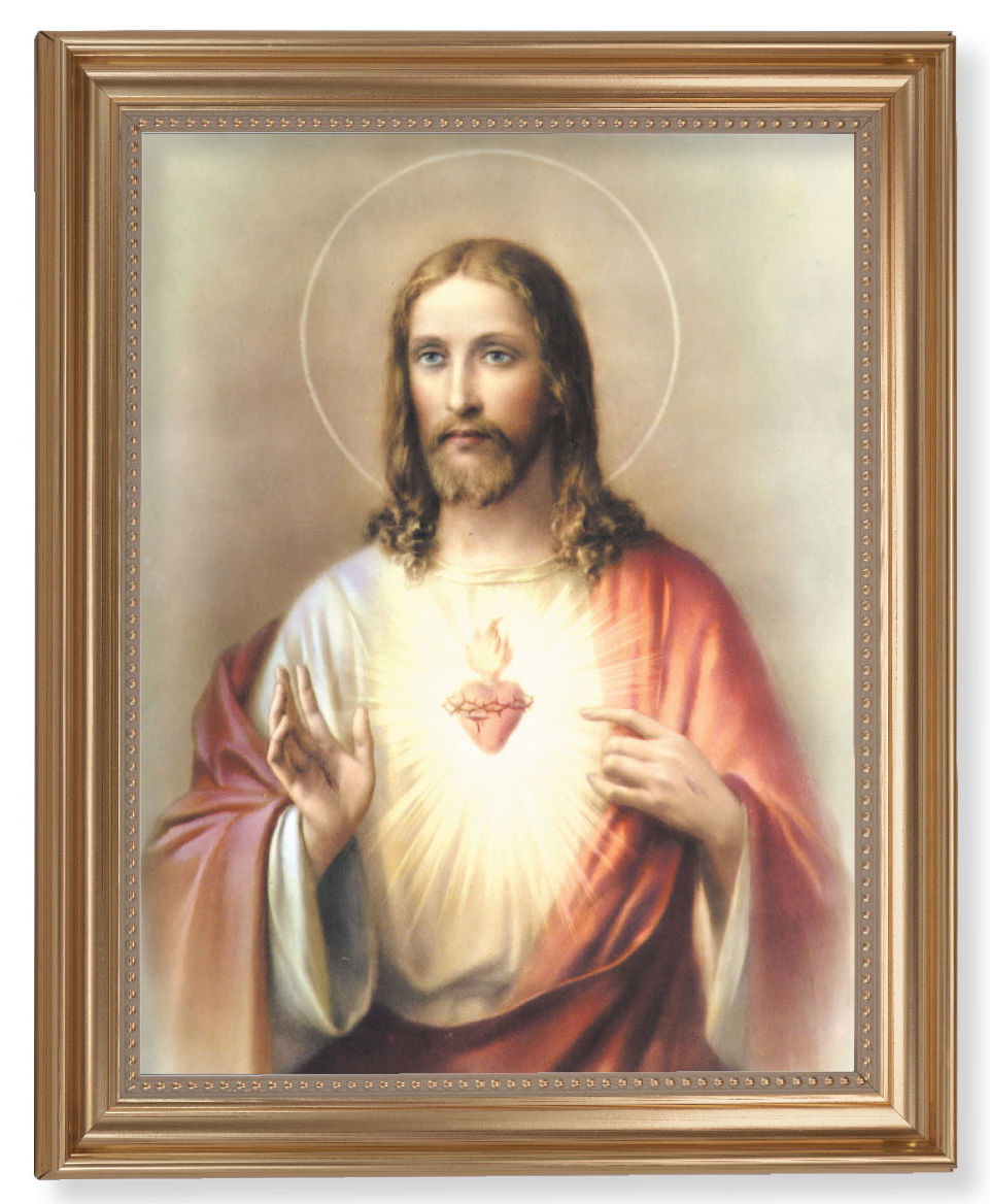 Sacred Heart of Jesus by Bonella 11x14 Framed Print Artboard