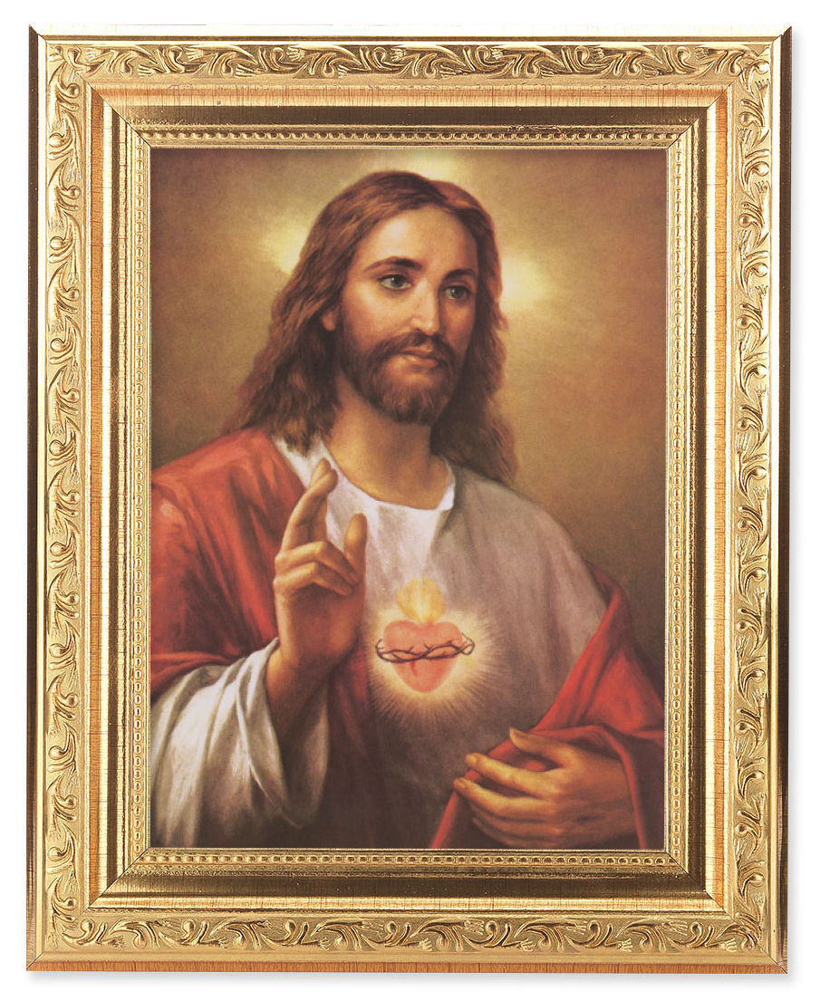 Sacred Heart of Jesus by La Fuente 6x8 Print Under Glass