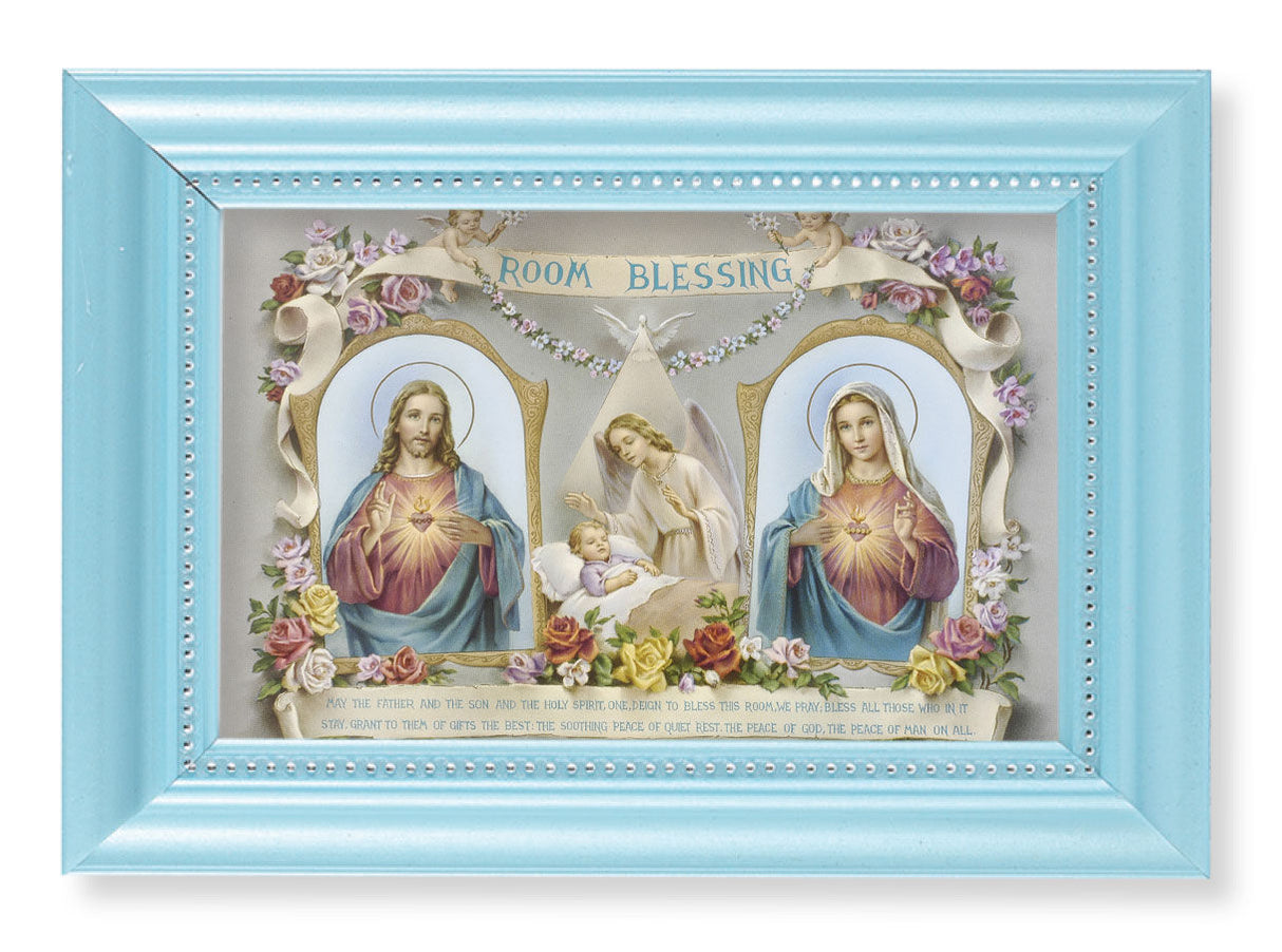 Sacred Hearts Baby Room Blessing 4x6 Print Pearlized Frame