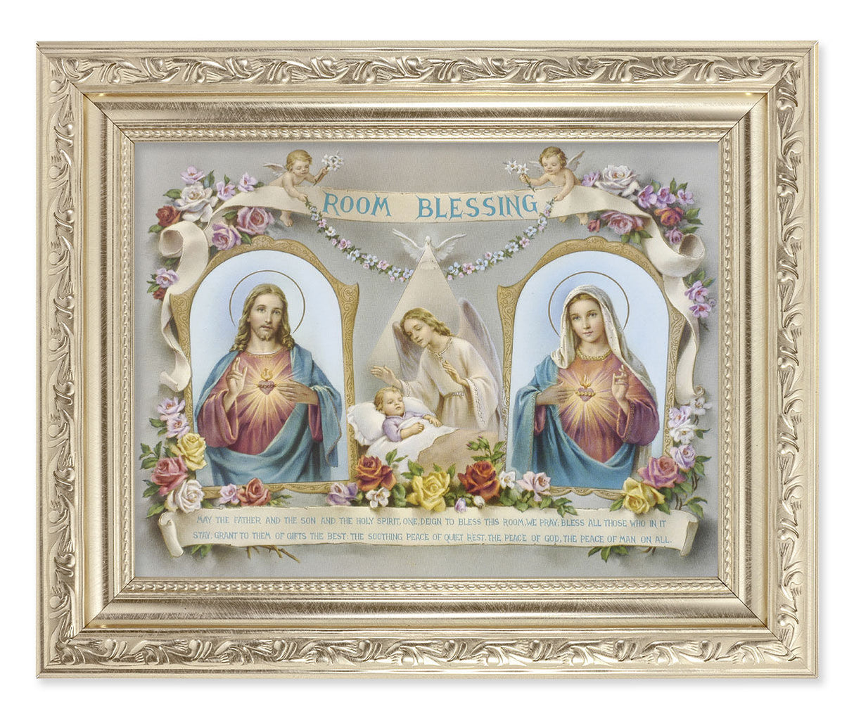 Sacred Hearts Baby Room Blessing 6x8 Print Under Glass