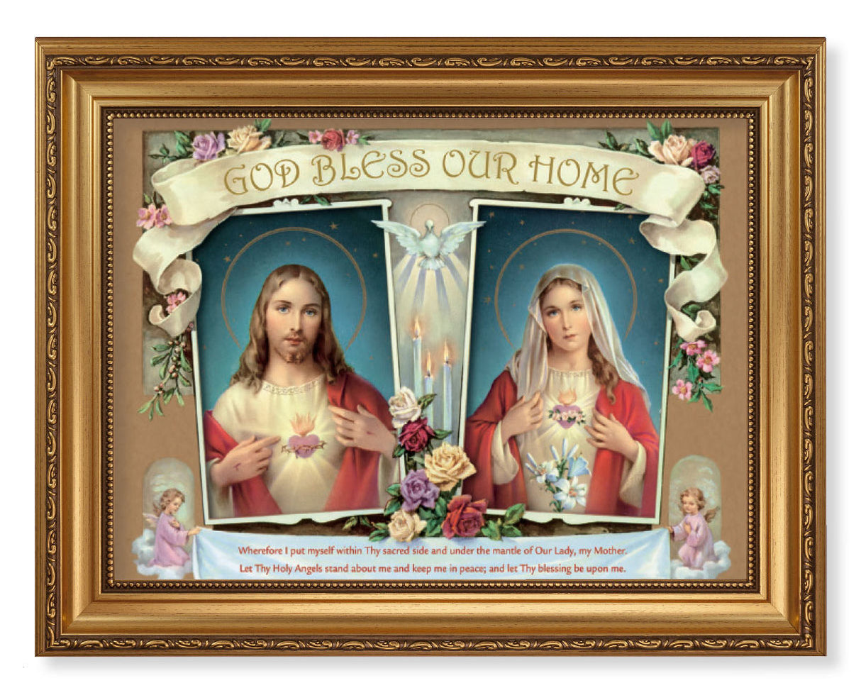 Sacred Hearts House Blessing 12x16 Framed Print Artboard