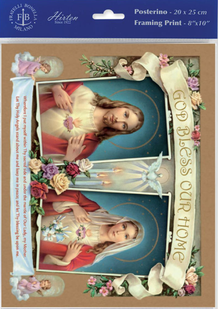 Sacred Hearts House Blessing Print - Sold in 3 per pack