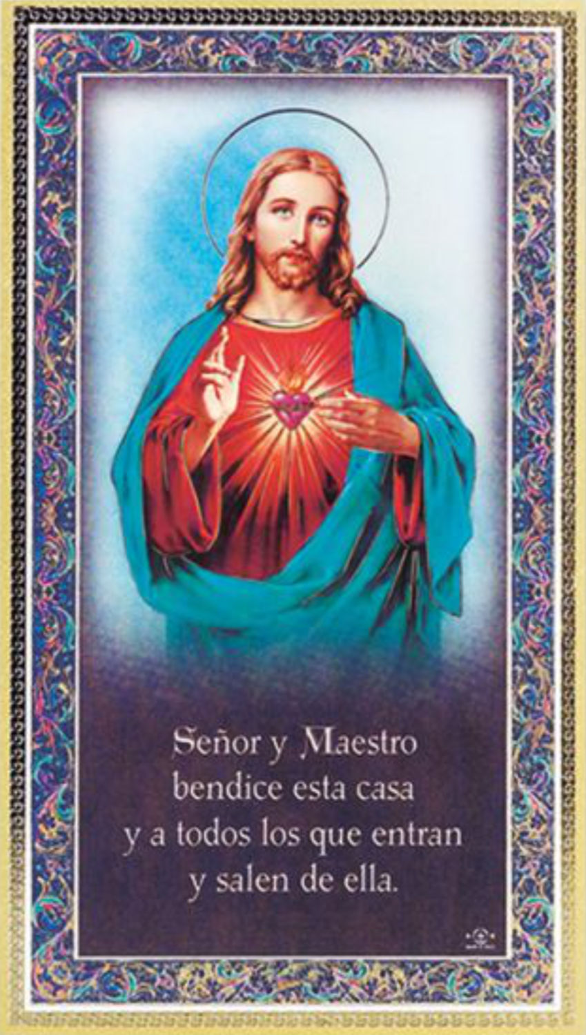 Sagrado Corazon De Jesus (en español) Placa de pared hecha en Italia