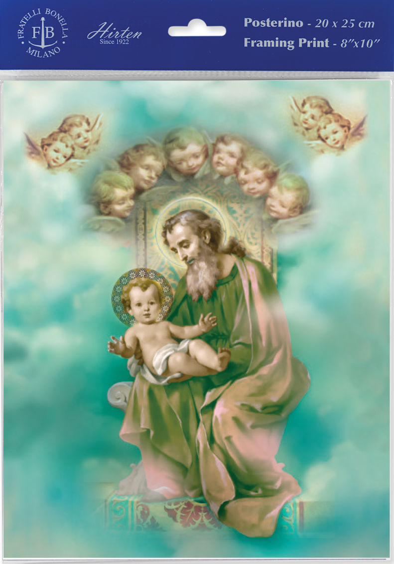 Saint Joseph and Child Enthroned Print - Sold in 3 Per Pack