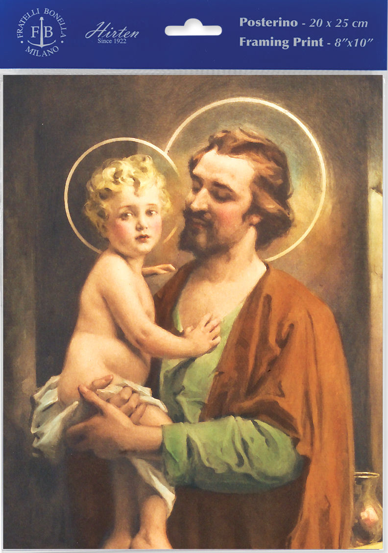 Saint Joseph Holding Child Jesus Print - Sold in 3 Per Pack
