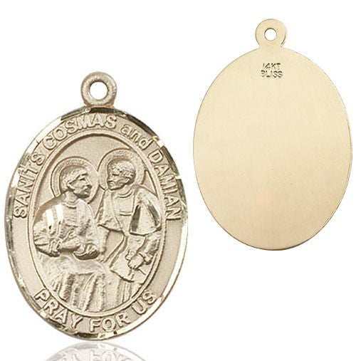 Saints Cosmas & Damian Oval Medal Necklace