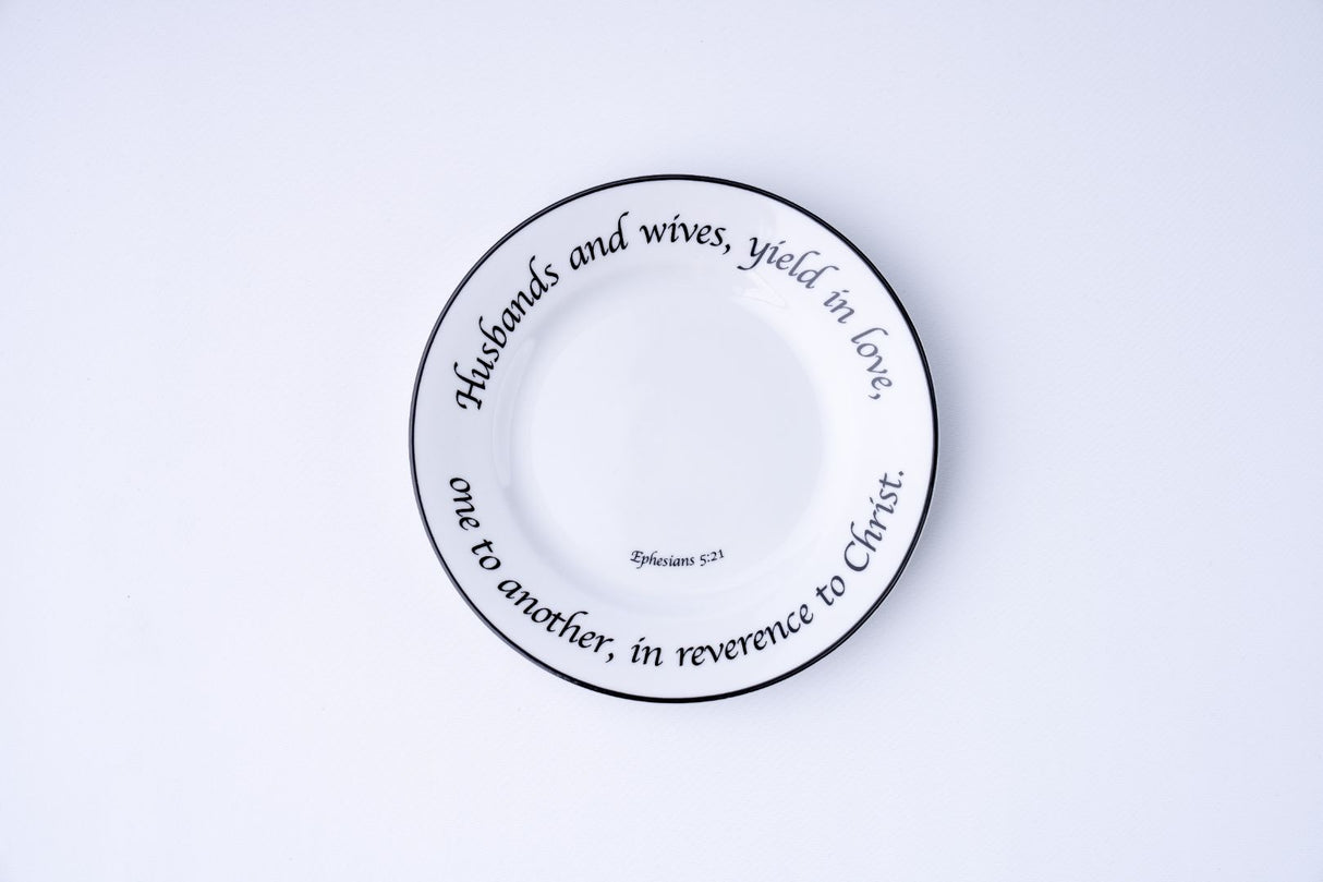 Daily Bread Scripture Salad & Luncheon Plates – Set of 4 Porcelain Plates with Bible Verses