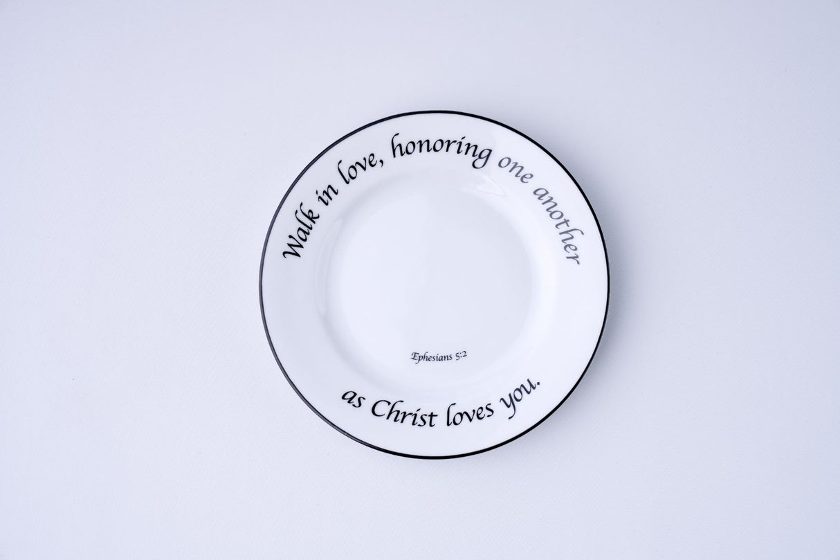 Daily Bread Scripture Salad & Luncheon Plates – Set of 4 Porcelain Plates with Bible Verses