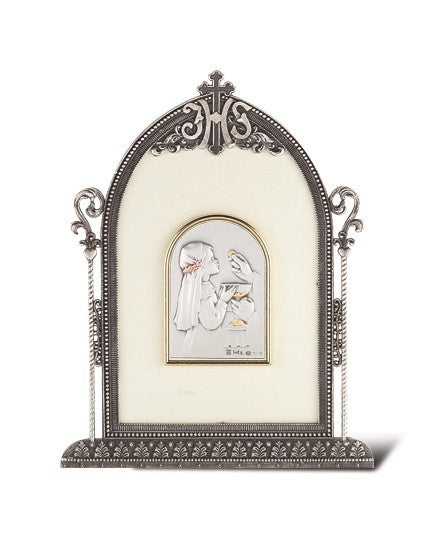 Salerni Sterling Silver First Communion Keepsake Plaque - Girl