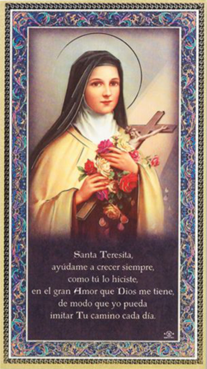 Santa Teresita (en español) Placa de pared hecha en Italia