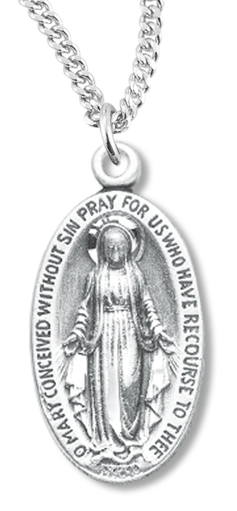 Small Oval Miraculous Pendant with Chain