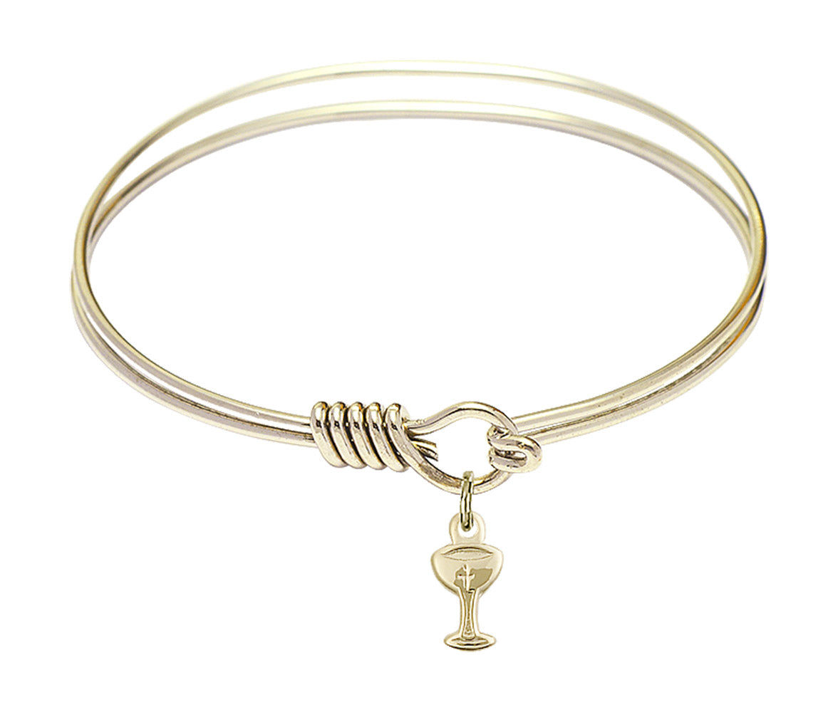 Smooth Bangle Bracelet with a Chalice Charm