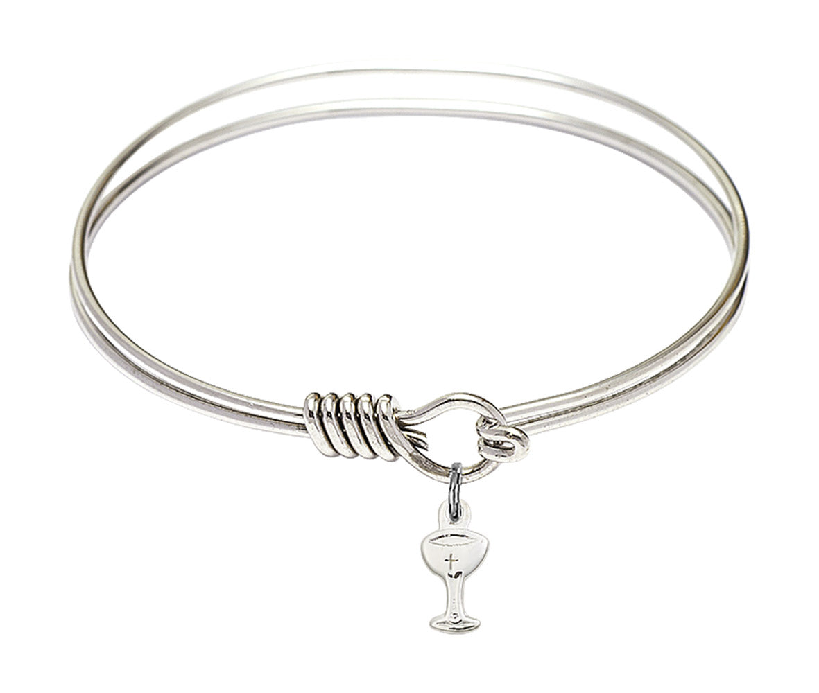 Smooth Bangle Bracelet with a Chalice Charm