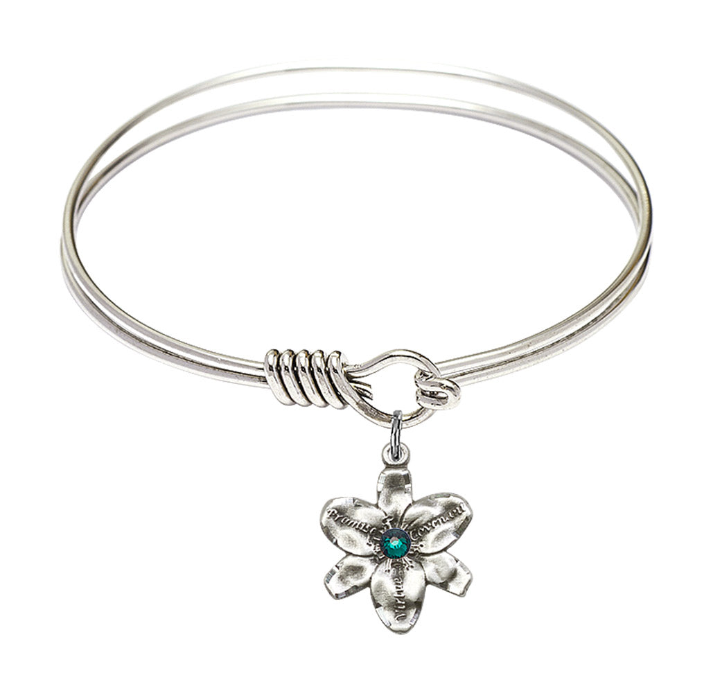 Smooth Bangle Bracelet with a Chastity Charm