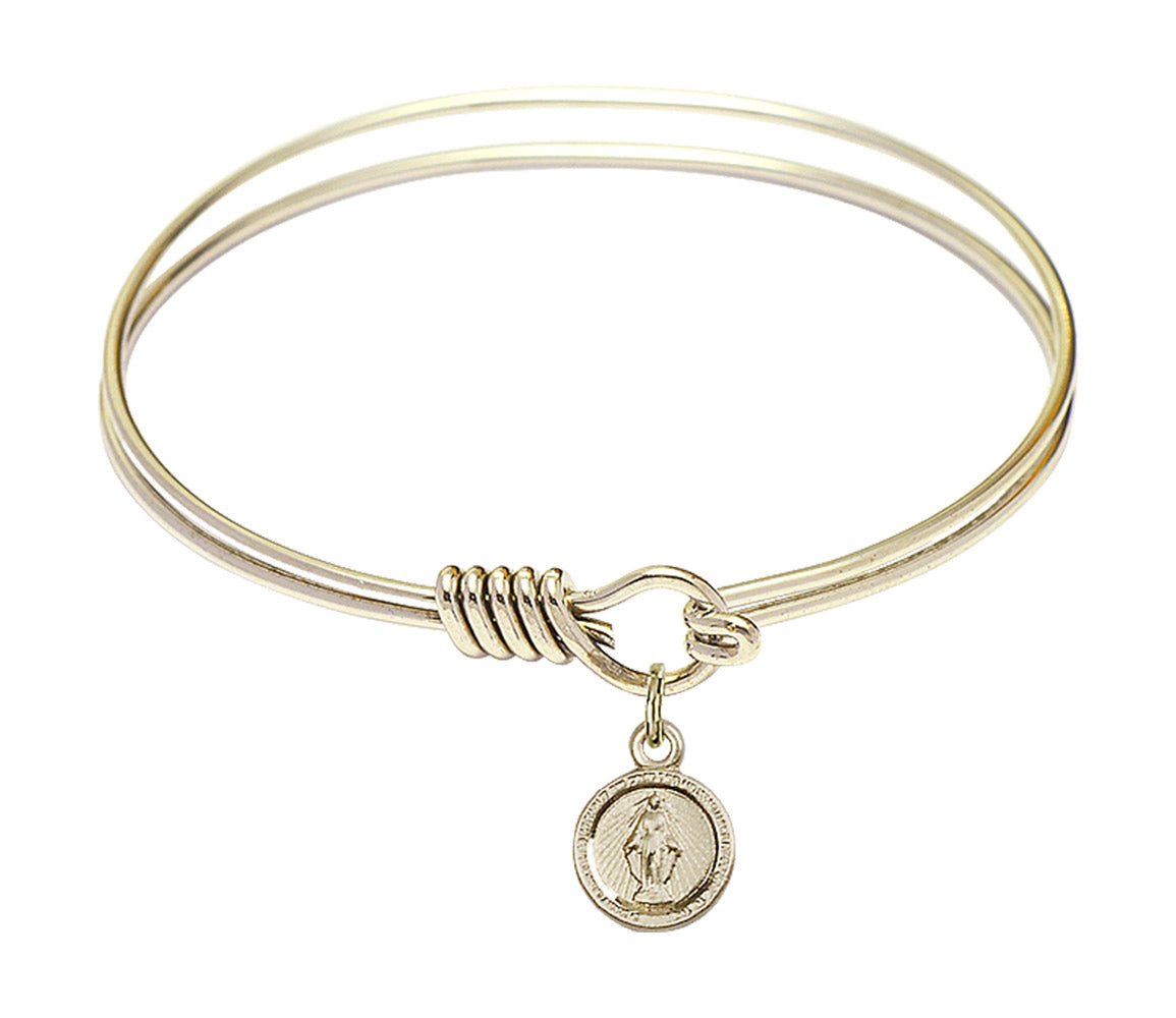 Smooth Bangle Bracelet with a Miraculous Charm