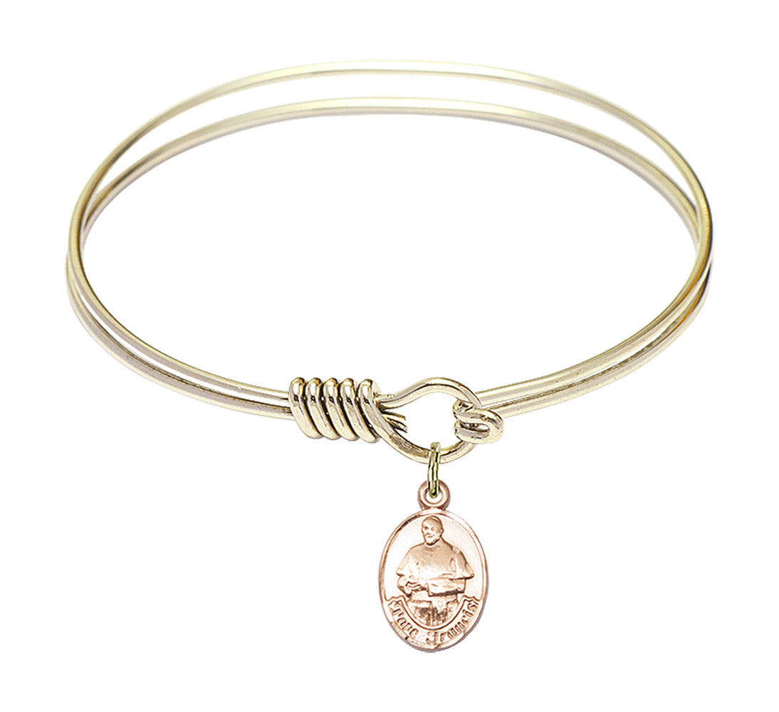 Smooth Bangle Bracelet with a Pope Francis Charm