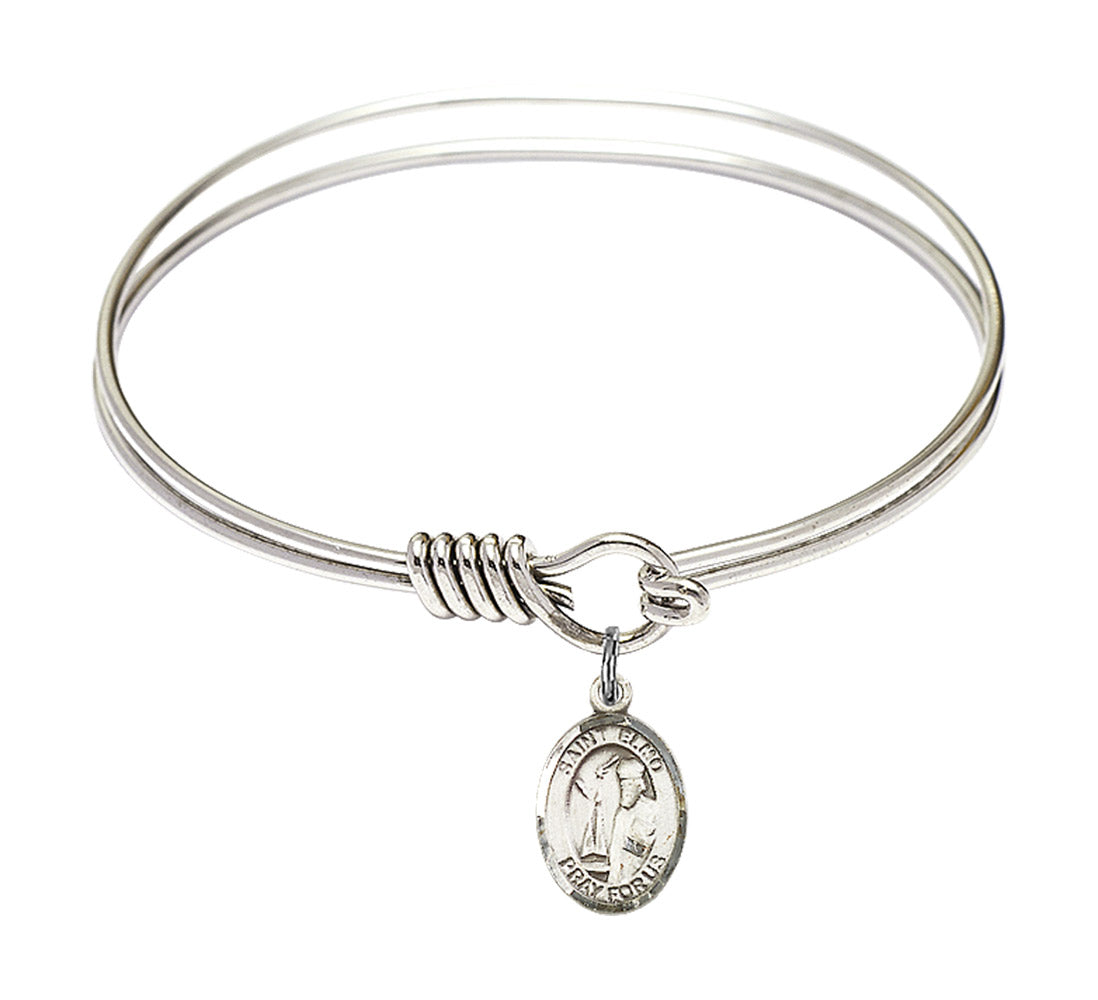 Smooth Bangle Bracelet with a Saint Elmo Charm