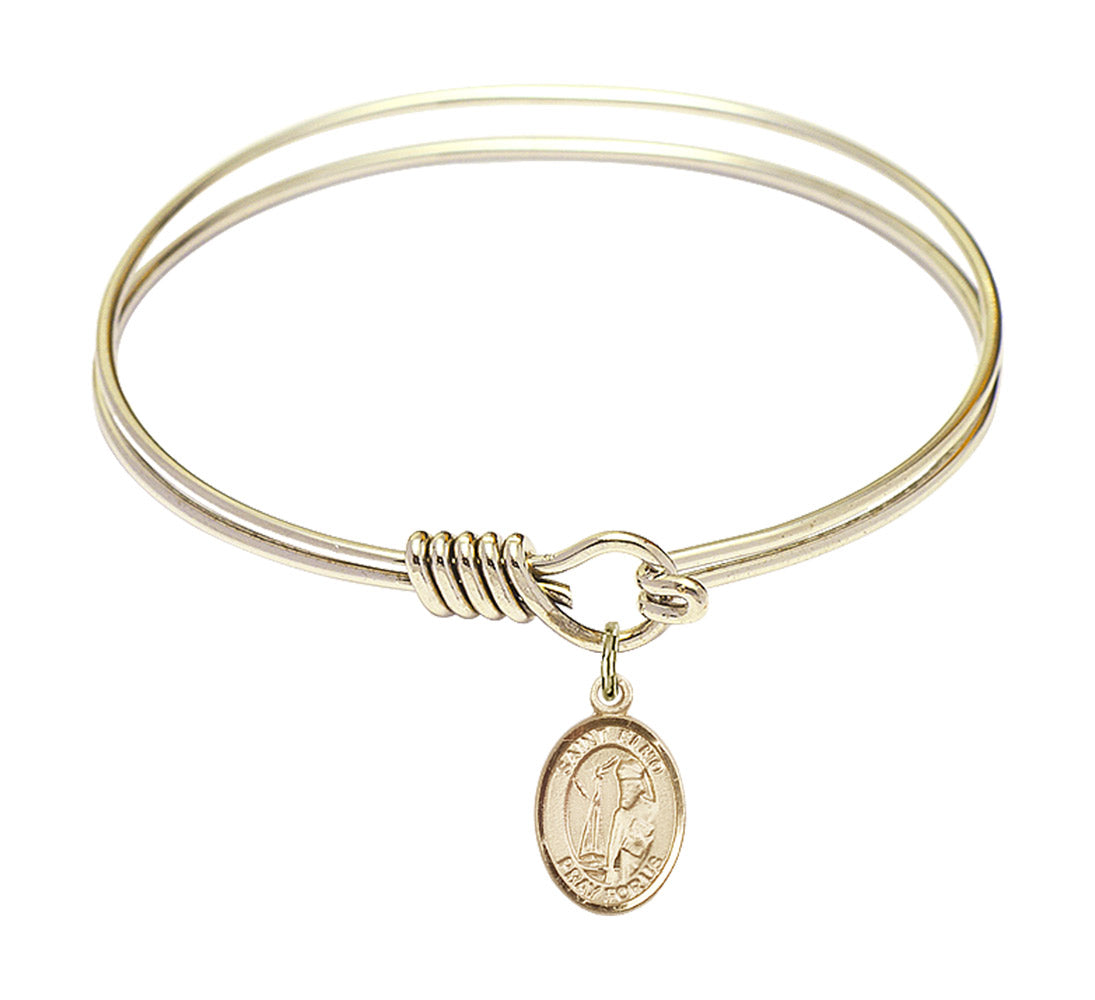 Smooth Bangle Bracelet with a Saint Elmo Charm