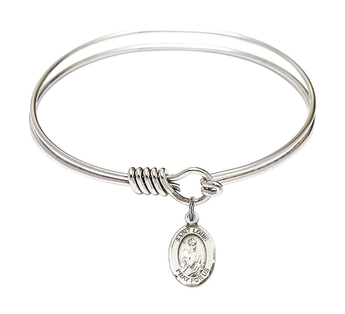 Smooth Bangle Bracelet with a Saint Louis Charm
