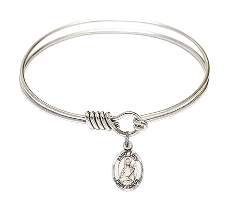 Smooth Bangle Bracelet with a Saint Lucy Charm