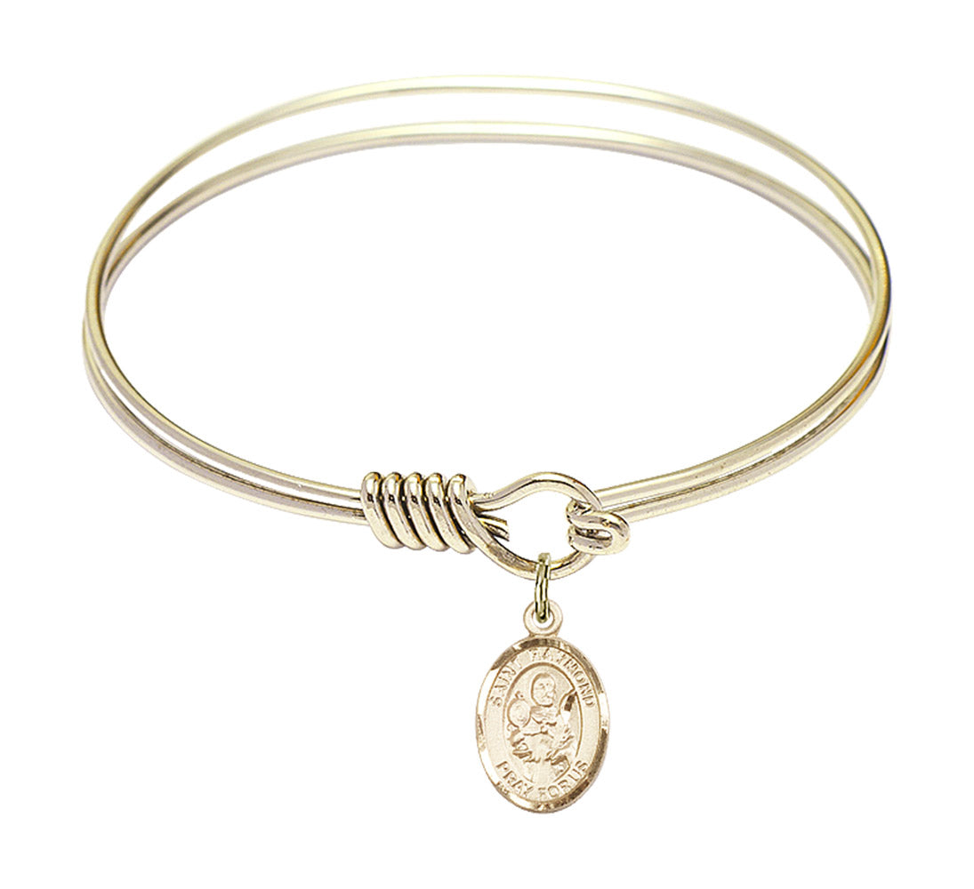 Smooth Bangle Bracelet with a Saint Raymond Nonnatus Charm