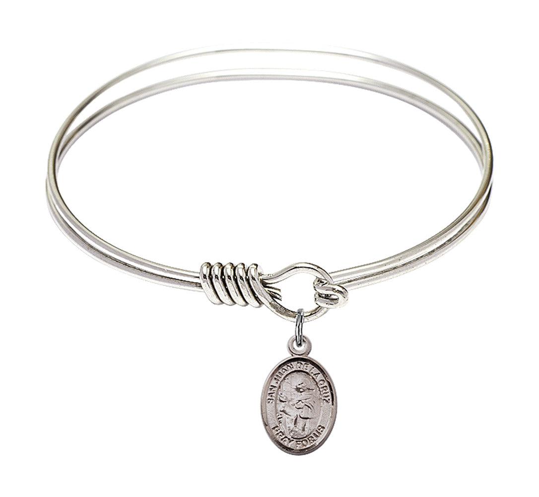 Smooth Bangle Bracelet with a San Juan de la Cruz Charm