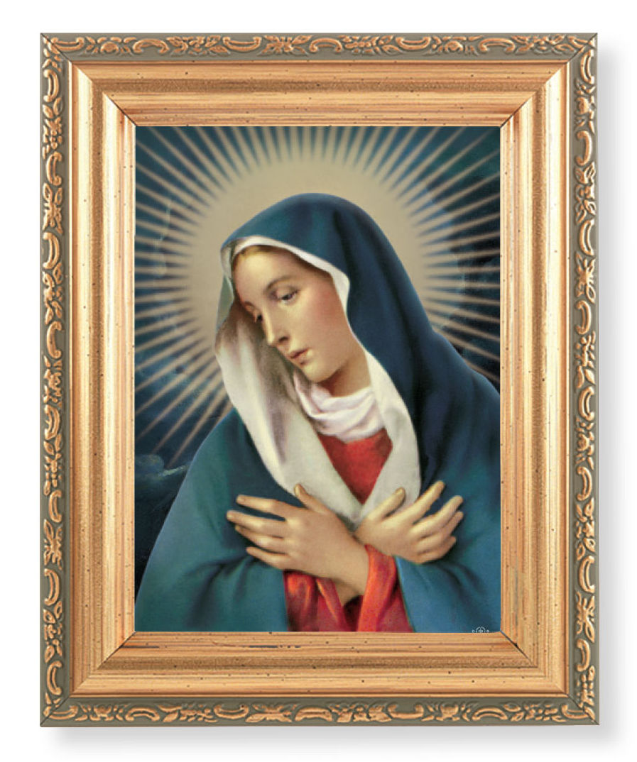 Sorrowful Madonna 4x5.5 Print Under Glass