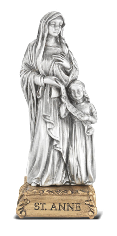 Saint Anne Pewter Statue 4 Inch