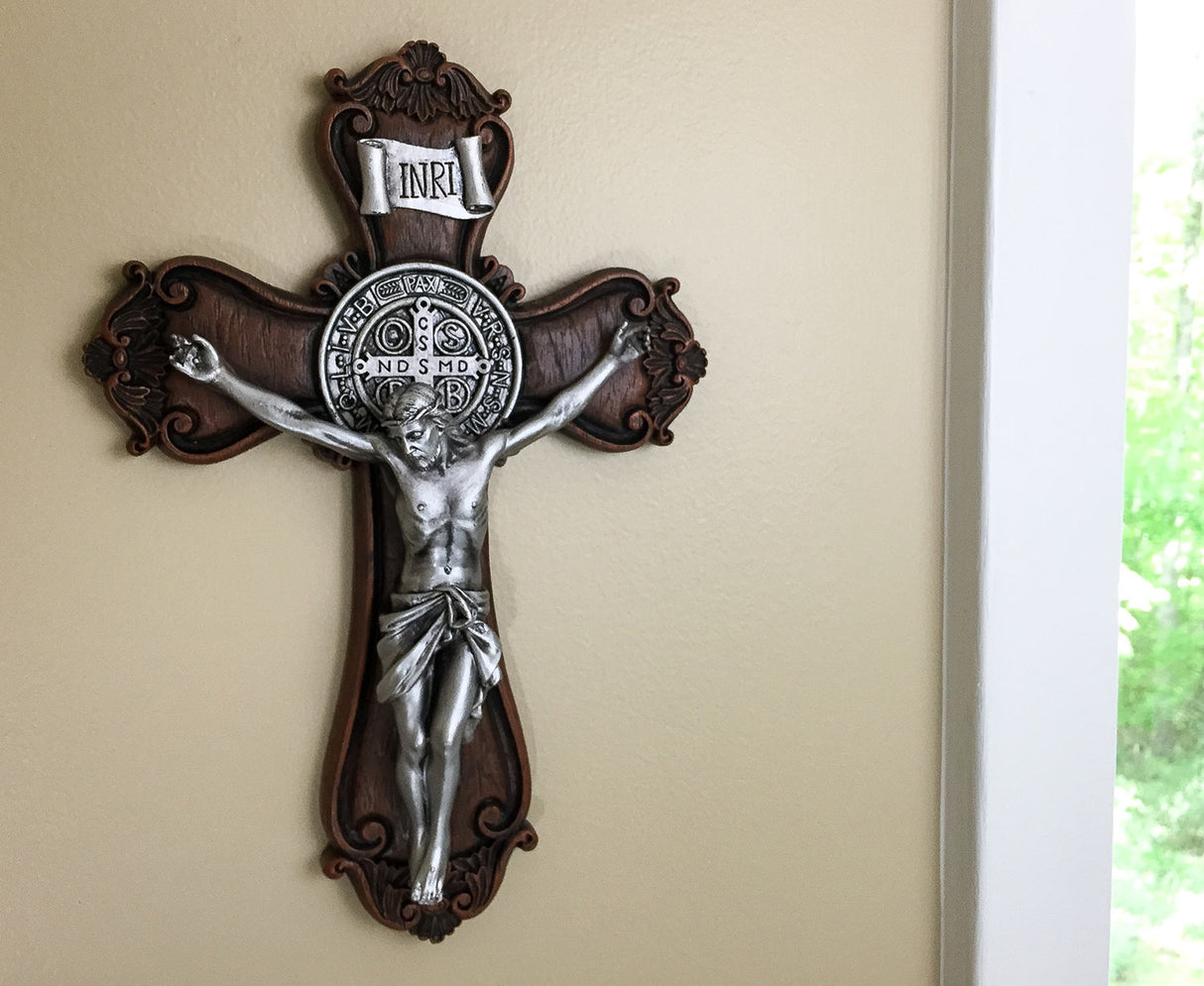 St. Benedict Ornate Wall Crucifix
