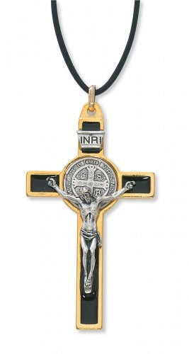 St. Benedict Pendant in Black, 3 inches