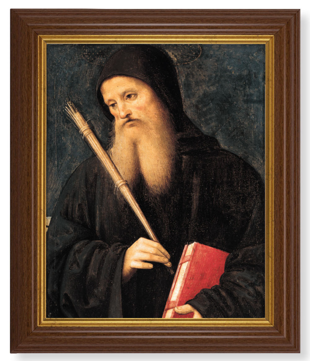 St. Benedict by Perugino 8x10 Textured Artboard Dark Walnut Frame