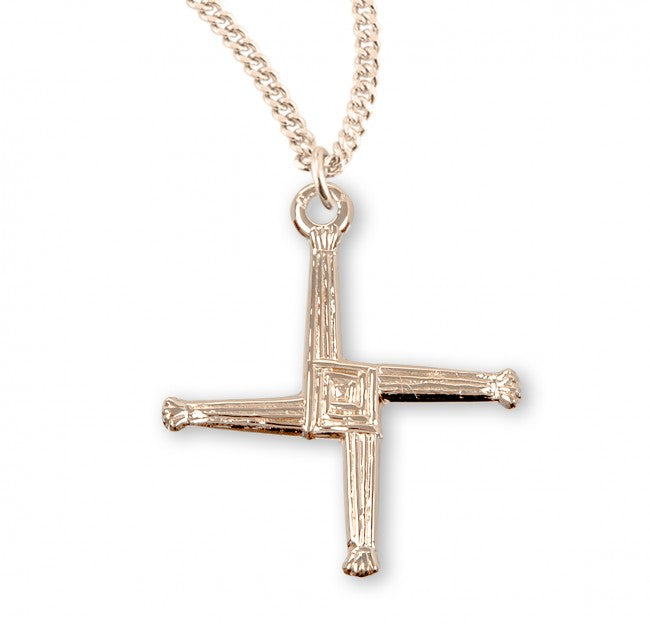 St. Brigid Gold Plated Cross Pendant