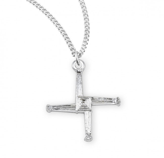 St. Brigid Sterling Silver Cross Pendant