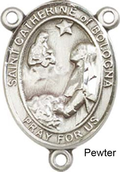 St. Catherine of Bologna Rosary Centerpiece Sterling Silver or Pewter
