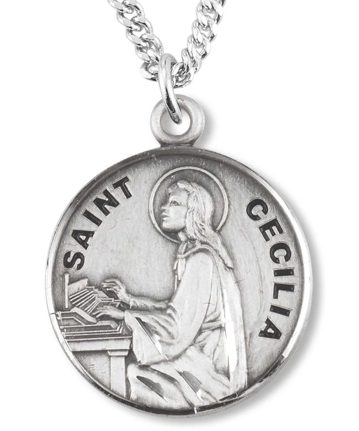 St. Cecilia Sterling Silver Medal | Catholic Jewelry | Made in USA