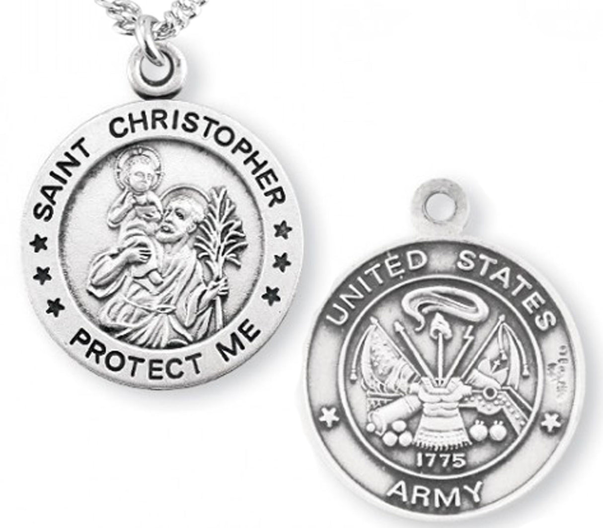 St. Christopher Army Medal Sterling Silver