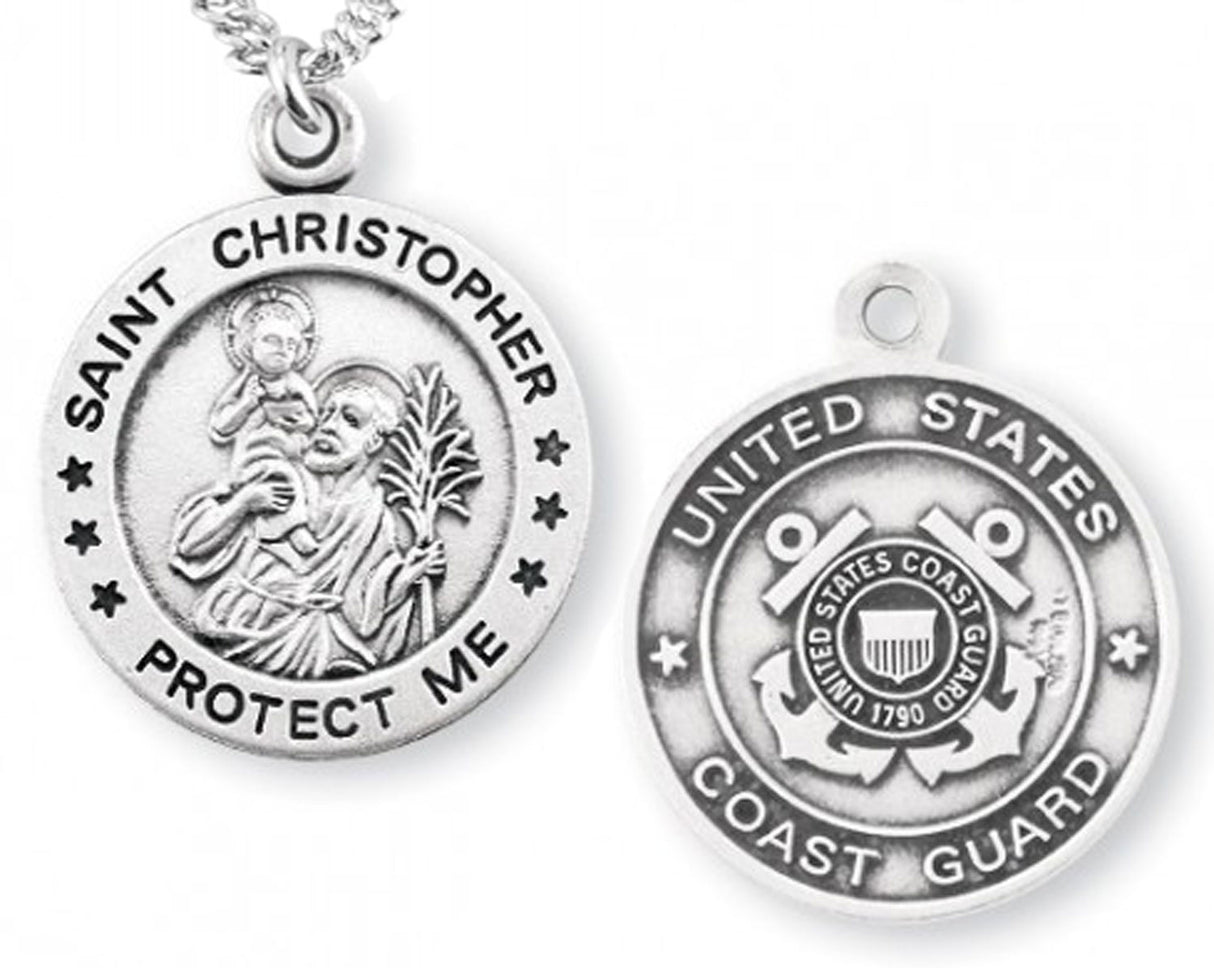 St. Christopher Coast Guard Medal Sterling Silver