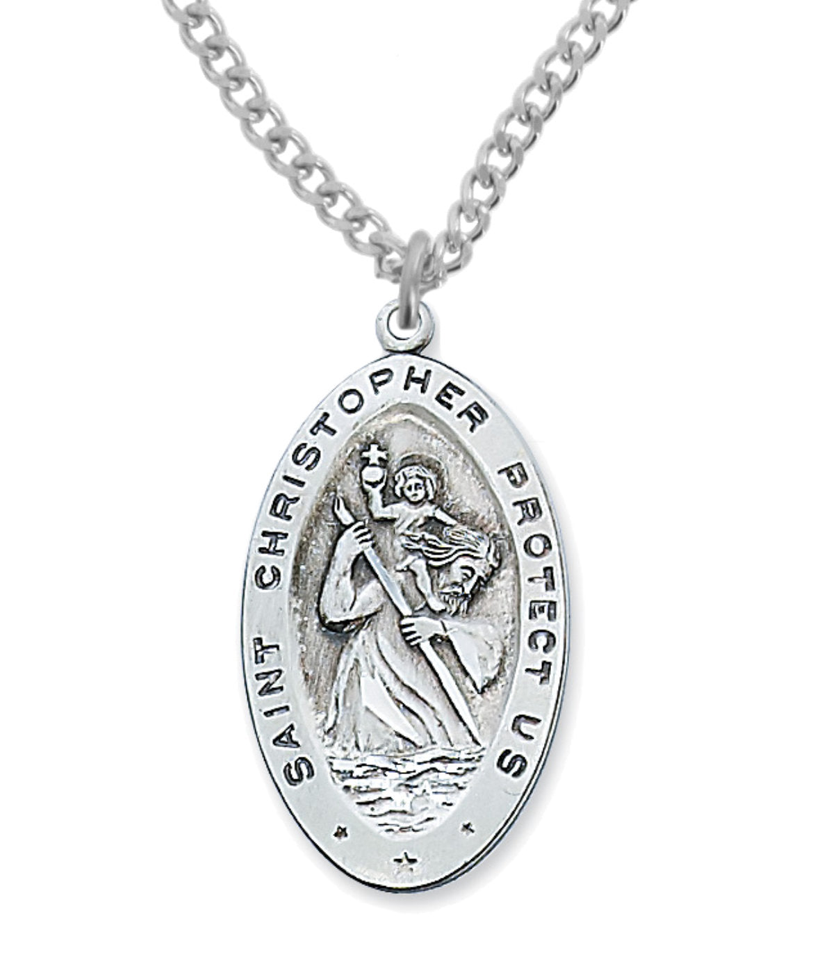 St. Christopher Medal Sterling Silver - 1 3/8 inch for Women