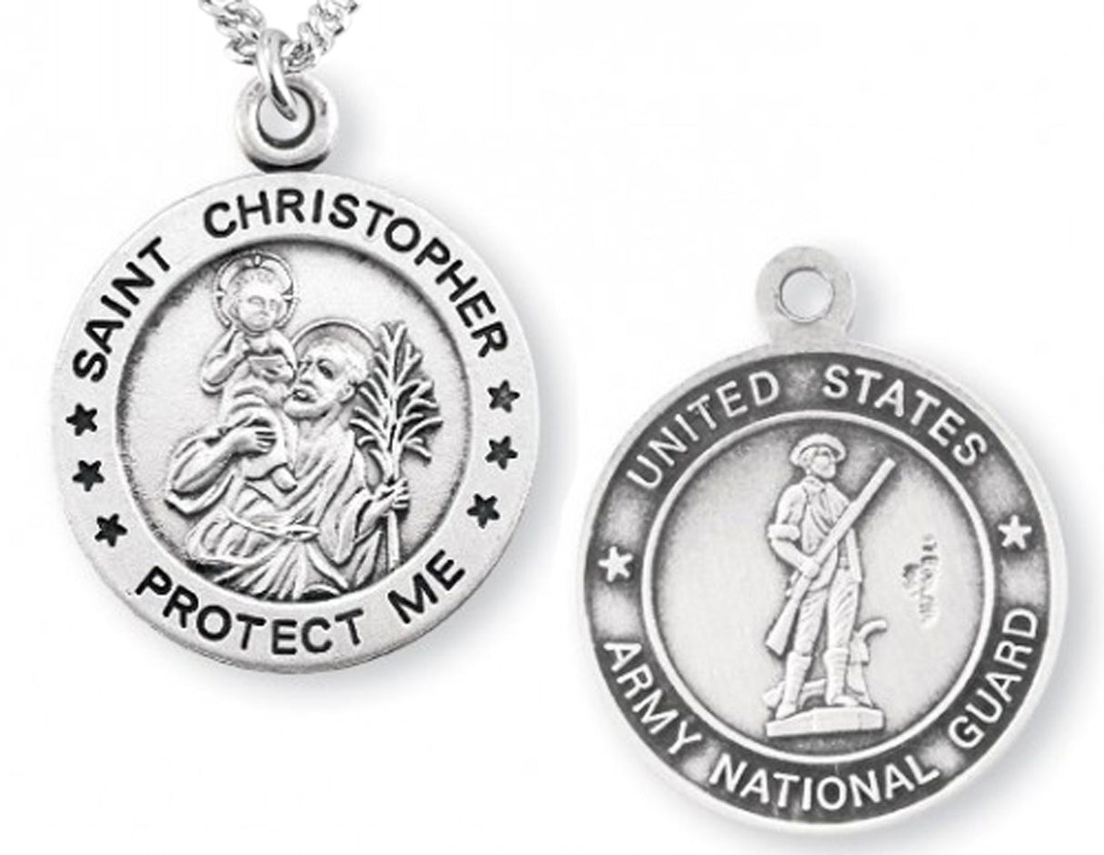 St. Christopher National Guard Medal Sterling Silver