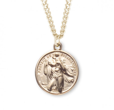 St. Christopher and St. Raphael Necklace Round Sterling Silver