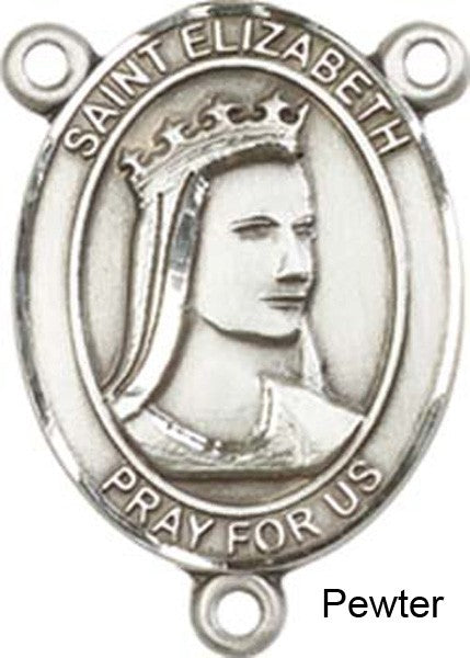St. Elizabeth of Hungary Rosary Centerpiece Sterling Silver or Pewter
