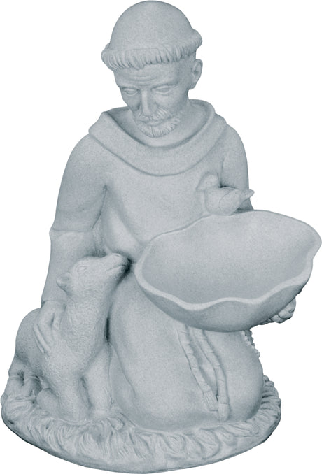 Saint Francis Bird Feeder Plastic Statue - 16 Inch