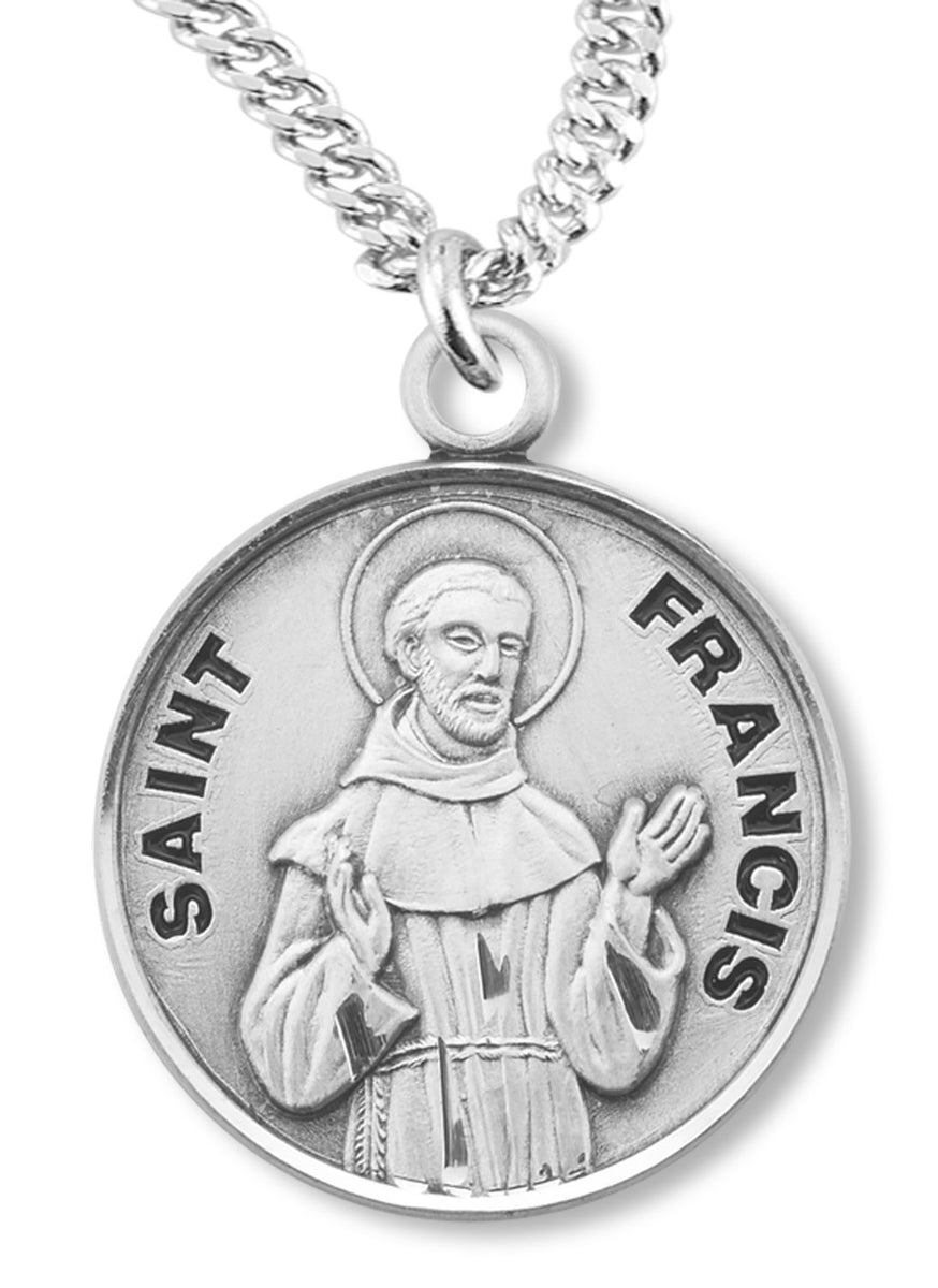 Saint Dennis Religious Pendant Sterling Silver