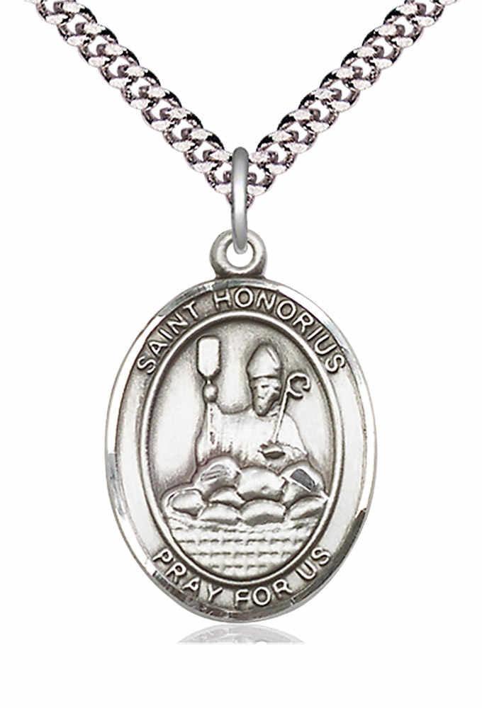St. Honorius Medal - Patron Saint of Bakers & Pastry Chefs | Sterling Silver
