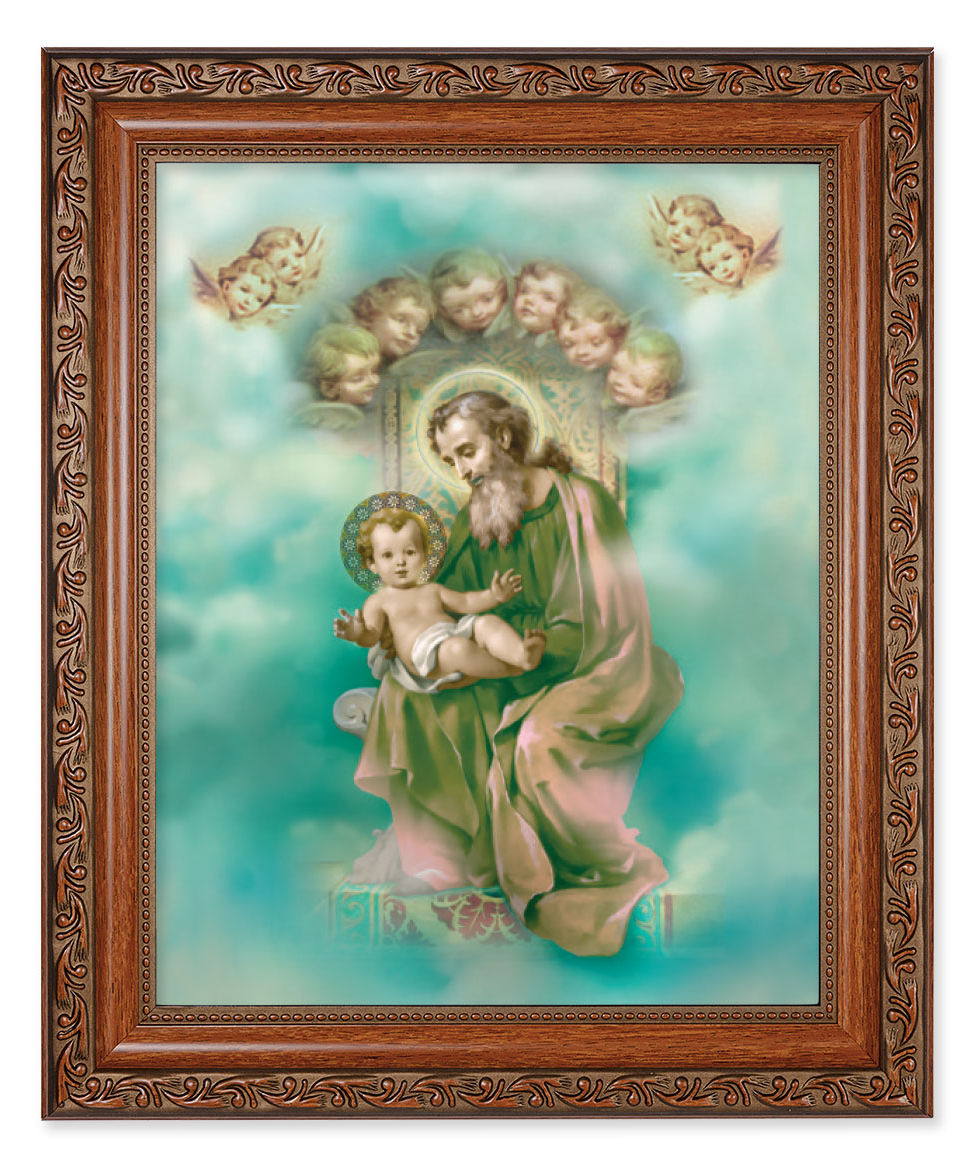 St. Joseph with Angels 8x10 Framed Print Under Glass