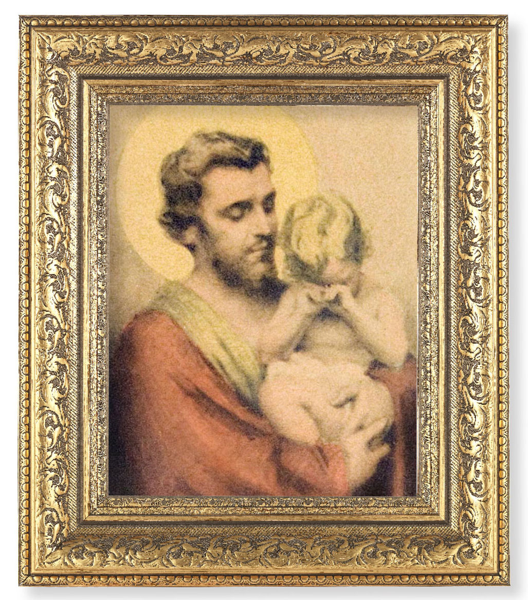 St. Joseph with Crying Jesus 8x10 Framed Print Under Glass