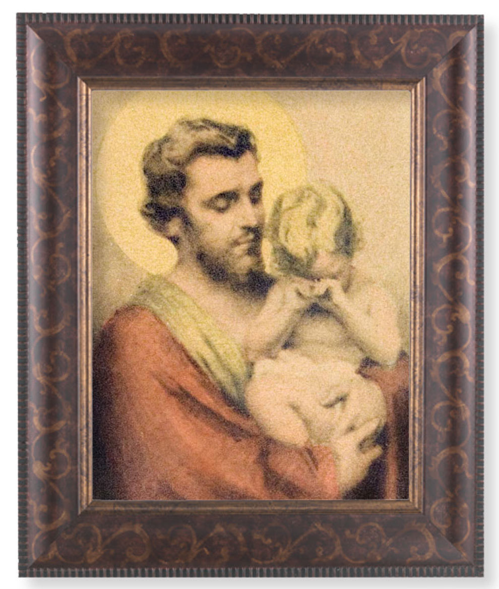 St. Joseph with Crying Jesus 8x10 Framed Print Under Glass