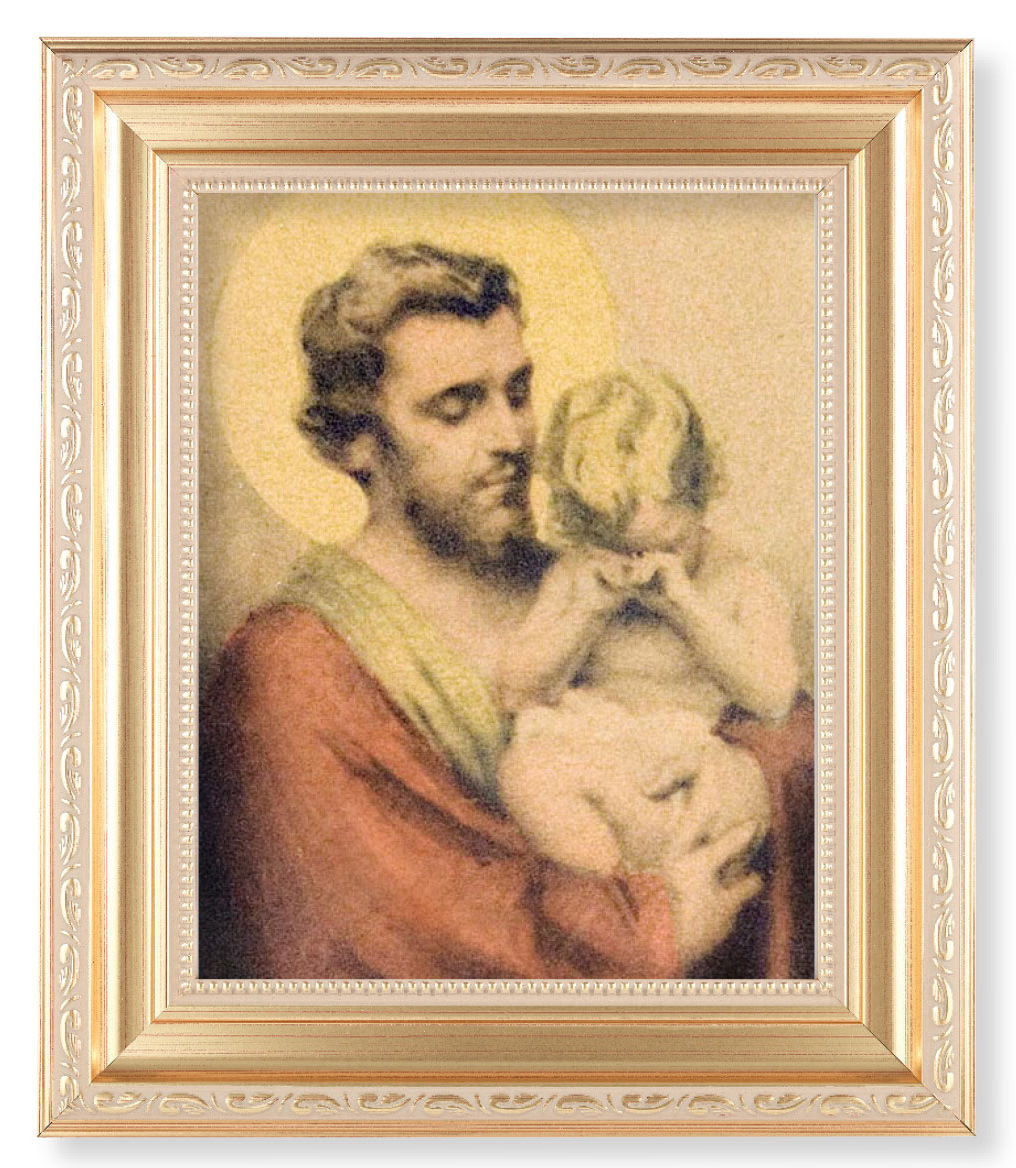 St. Joseph with Crying Jesus 8x10 Framed Print Under Glass